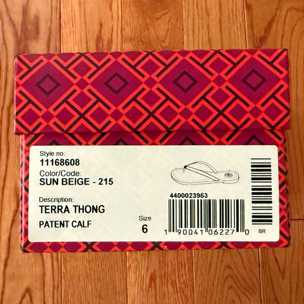 Tory Burch, Terra Thong Leather Sandals, Beige, Size 6 - Picture 11 of 11
